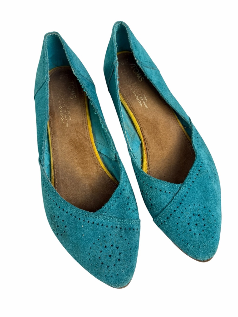 TOMS Jutti Flats - Turquoise size 8